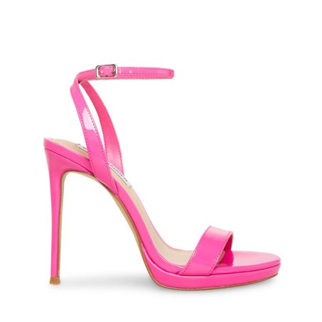 Pink Steve Madden Wafer Patent Women's Heels Sandals | PH 7923IBG